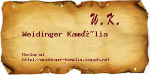 Weidinger Kamélia névjegykártya